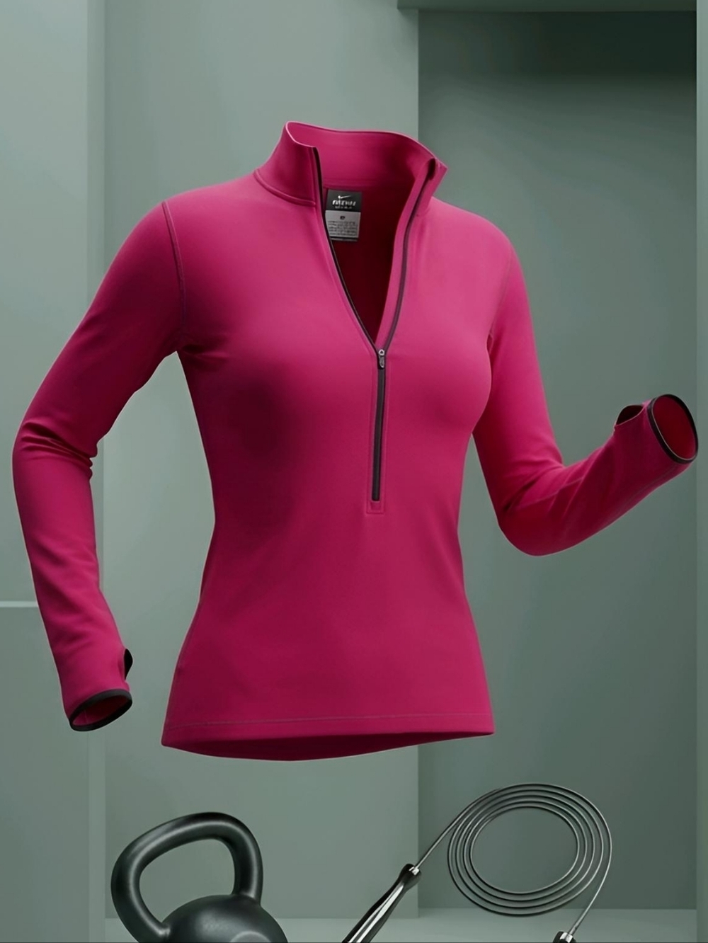 Nike Pro Dri-Fit Pink Raspberry Half-Zip Athletic Pullover Running Size M Medium